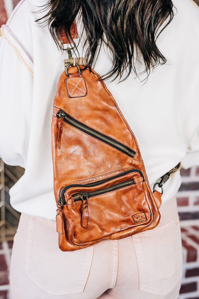 Leather Sling bag - Tan