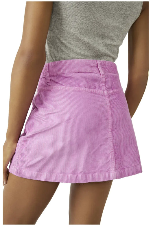 Ray Cord Pink Frosting Mini Skirt