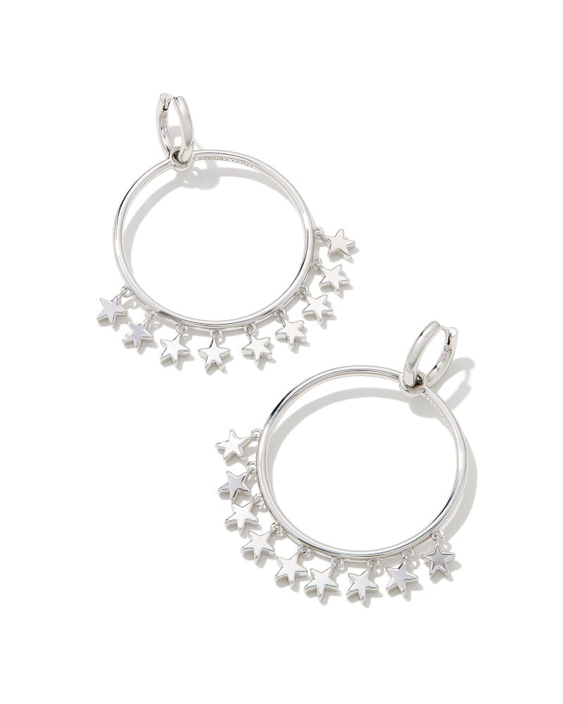 Sloane Star Convertible Open Frame Earrings in Silver