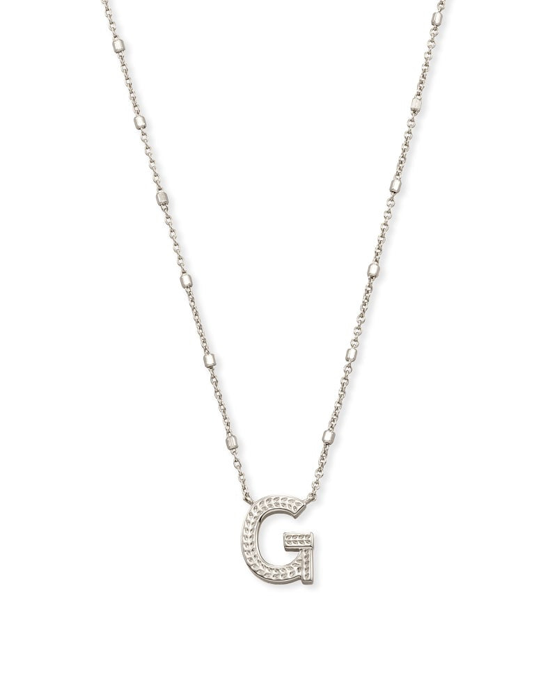 Letter Pendant Necklace In Silver