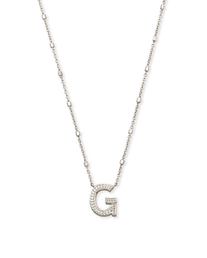 Letter Pendant Necklace In Silver