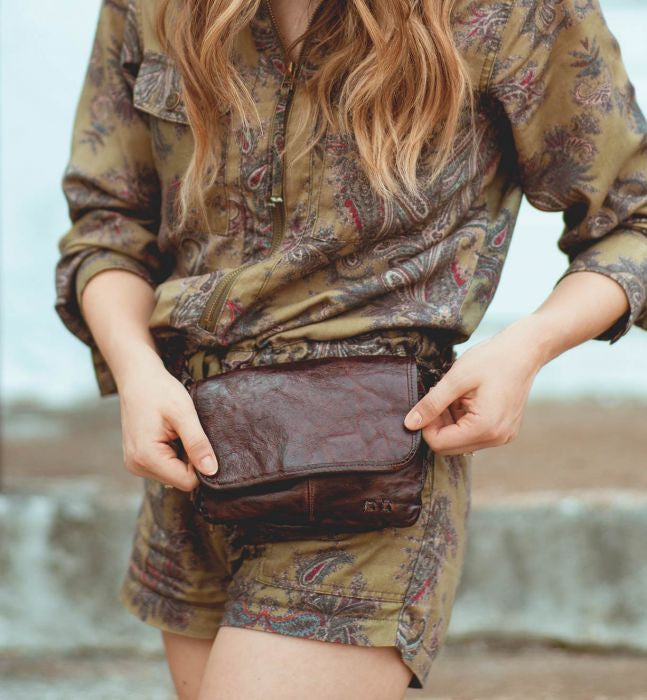 Ziggy Teak Rustic Convertible Fanny Pack Crossbody Clutch