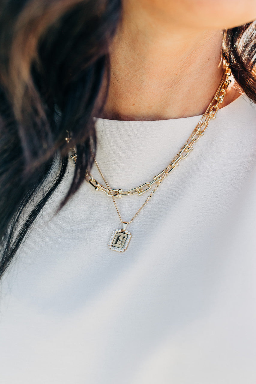 Royal Initial Card Necklace