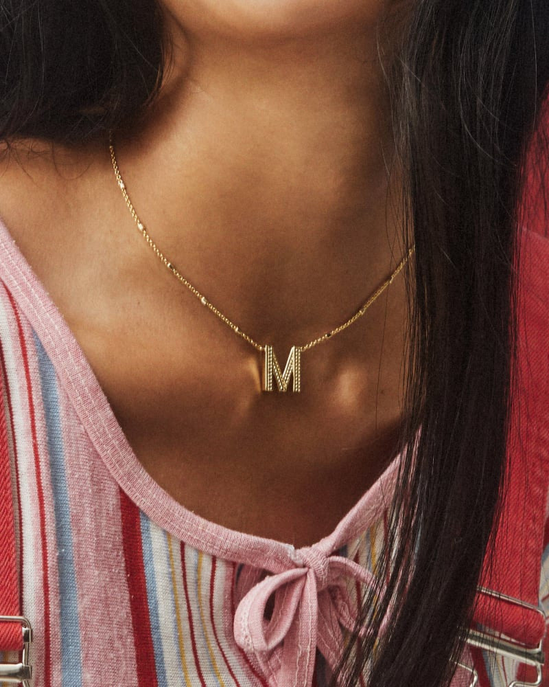 Letter Pendant Necklace In Gold