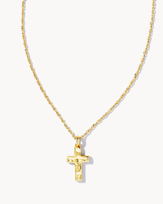 Cross Pendant Necklace in Gold Metal