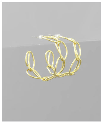 Oval Wire Huggie Earrings