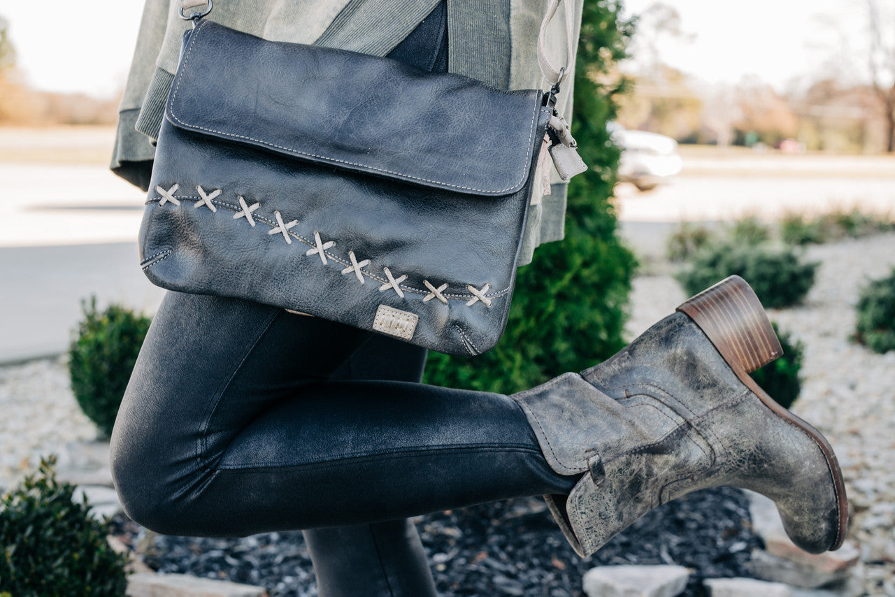 Cleo Black Icicle Rustic Handbag