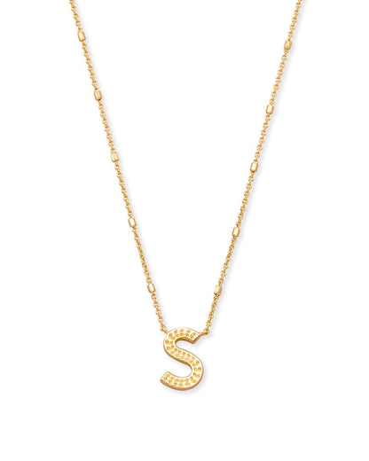 Letter Pendant Necklace In Gold