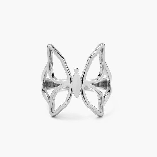 Butterfly Kiss Silver Ring