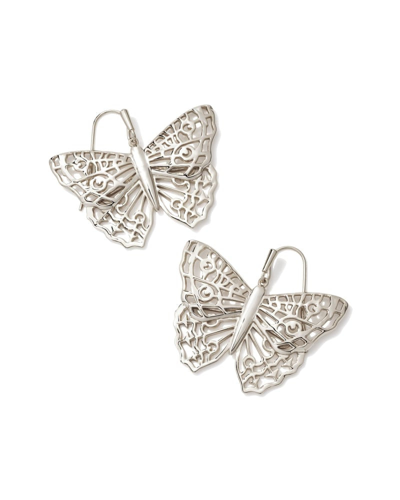 Hadley Butterfly Drop Earrings In Silver