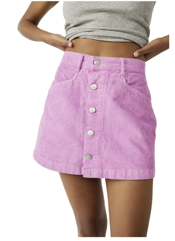 Ray Cord Pink Frosting Mini Skirt
