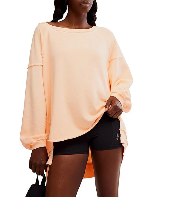 One To Beat Pastel Peach Pullover Top