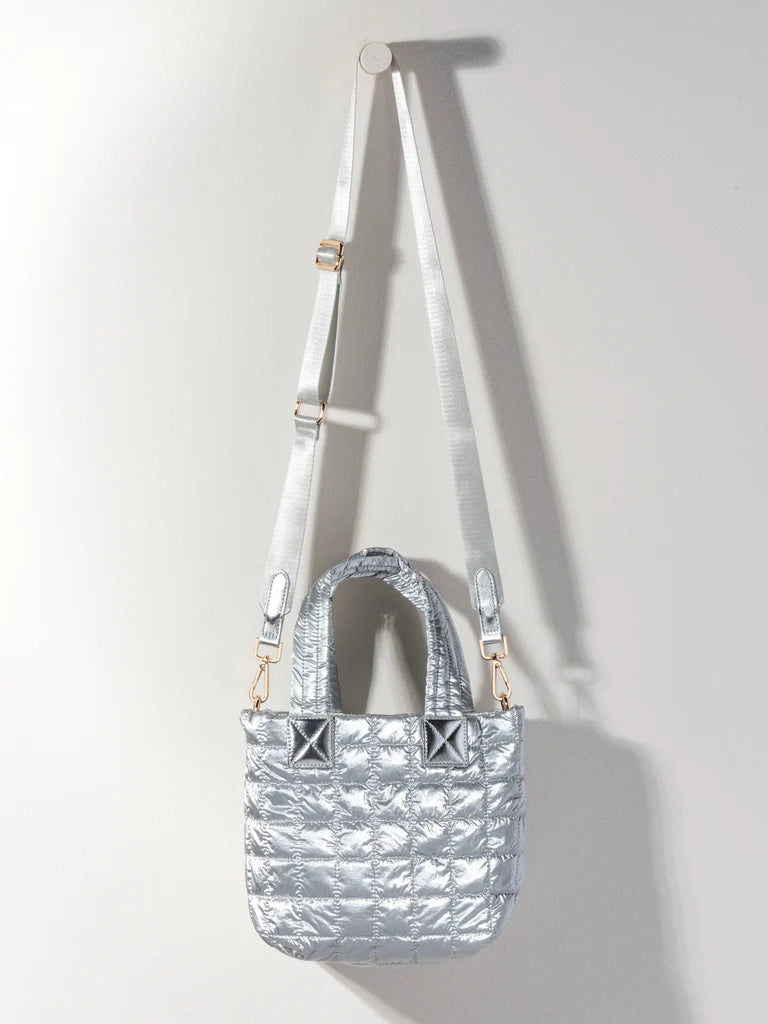 Logan Silver Mini Tote Crossbody