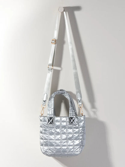 Logan Silver Mini Tote Crossbody