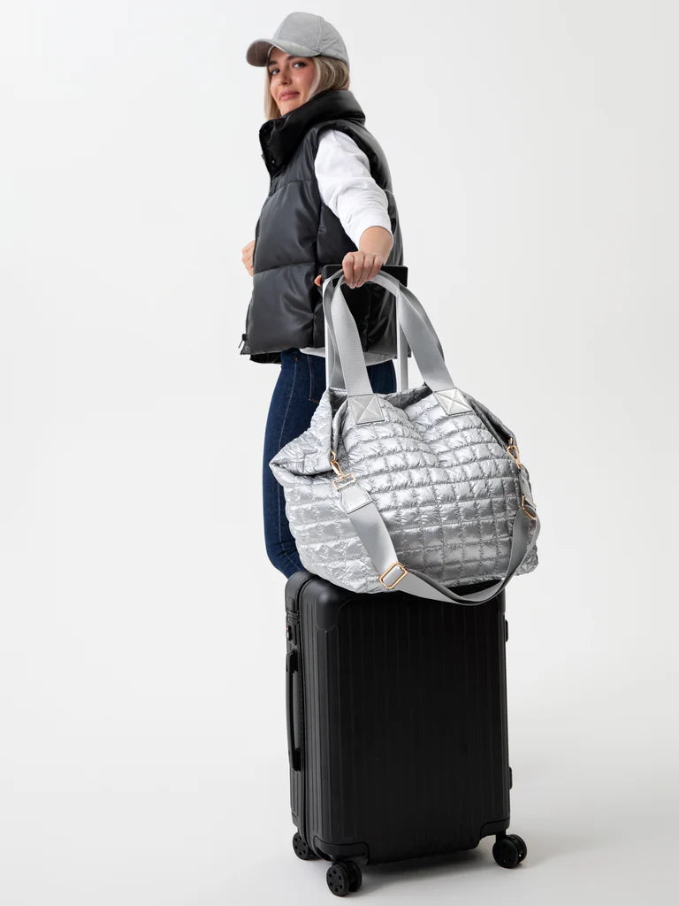 Logan Silver Travel Tote