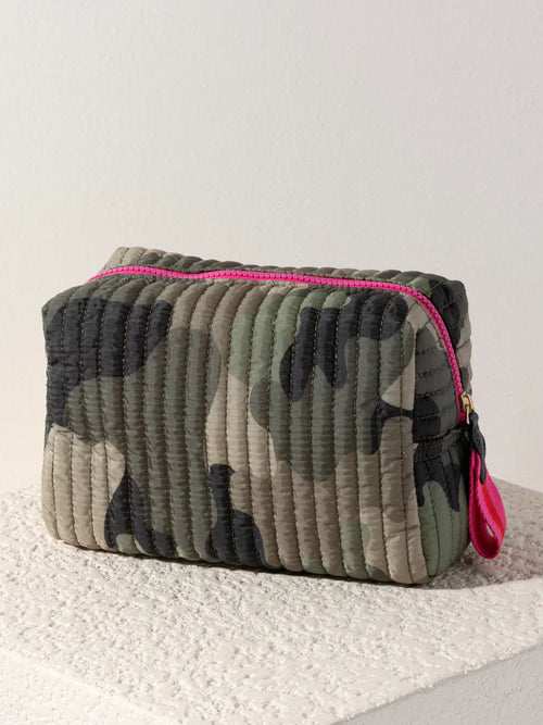 Ezra Large Boxy Camo Cosmetic Bag