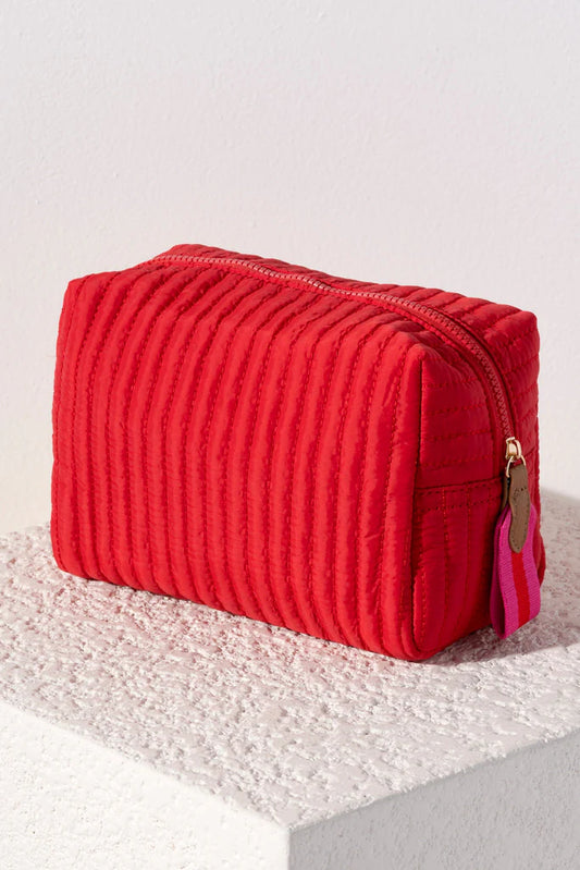 Ezra Large Boxy Red Cosmetic Bag