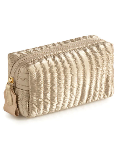 Logan Small Boxy Gold Cosmetic Bag