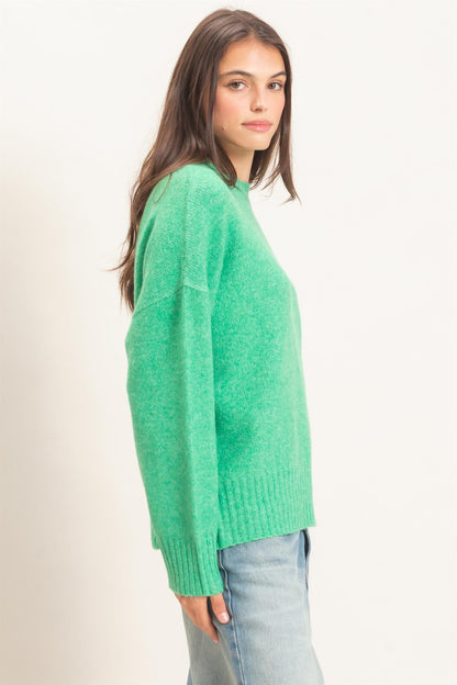 Easy Sunday Green Sweater