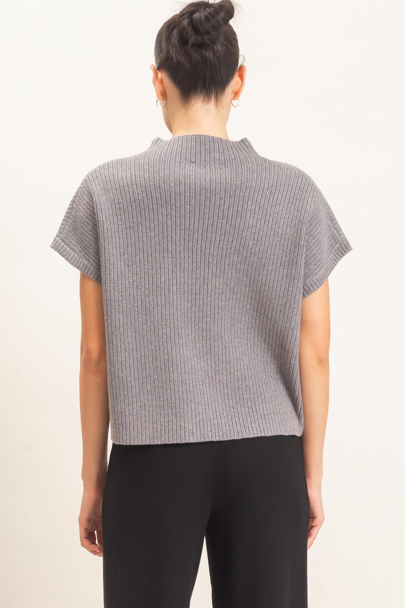 If You Ask Me Grey Sweater Top