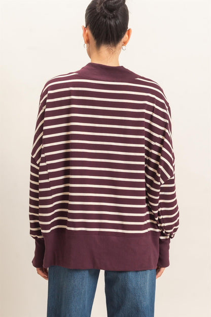 Let It Be Easy Raspberry/Ecru Sweatshirt