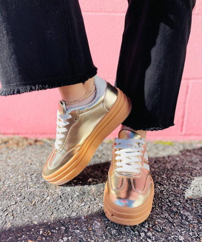 Dynamic Steps Gold Sneakers