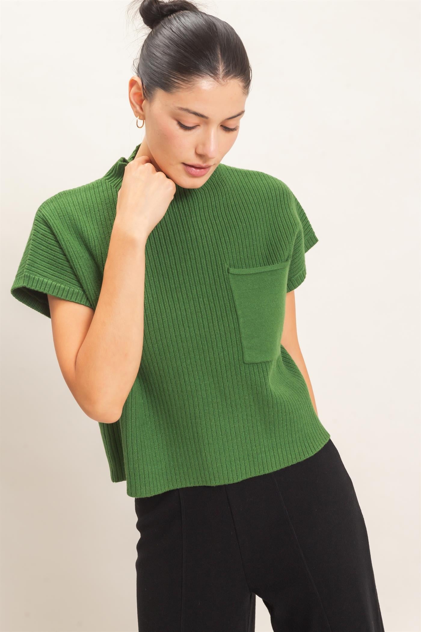 If You Ask Me Green Sweater Top