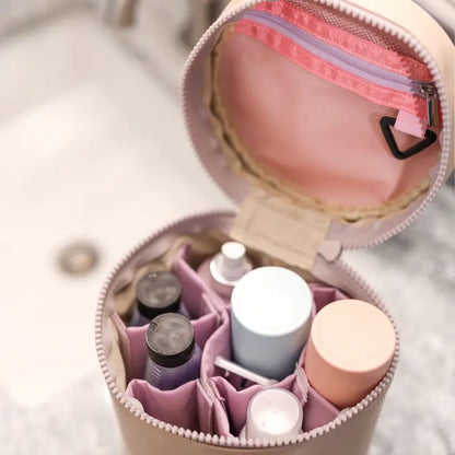 Barrel Organizer Tan Toiletry Bag