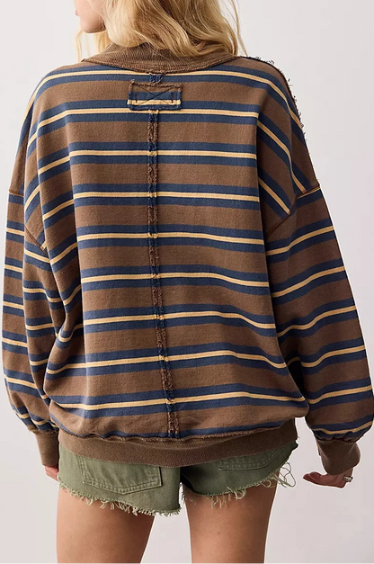 Palm Springs Striped Army Combo Pullover