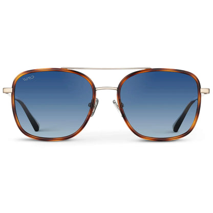 Gia Brown Tortoise / Gradient Blue Lens Polarized Sunglasses