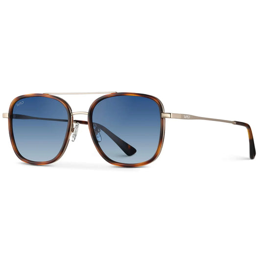 Gia Brown Tortoise / Gradient Blue Lens Polarized Sunglasses