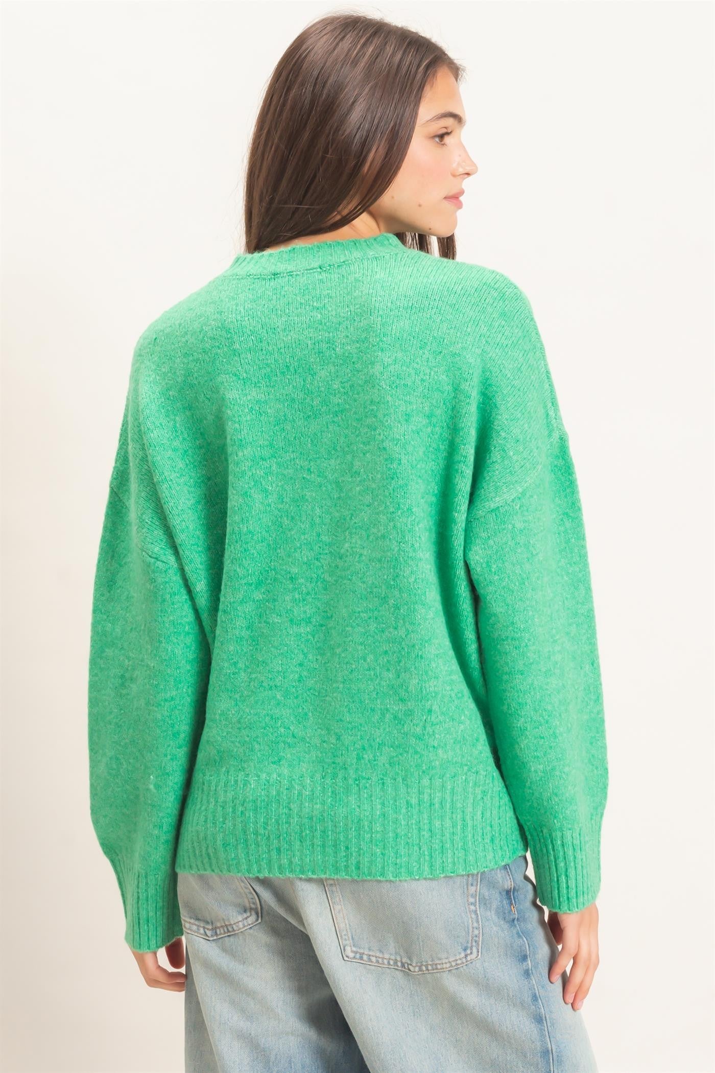 Easy Sunday Green Sweater