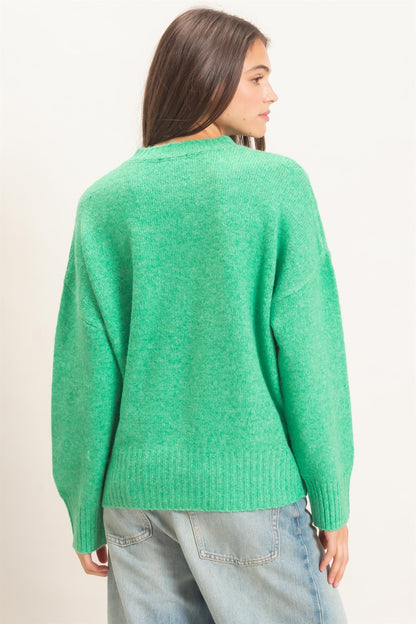 Easy Sunday Green Sweater