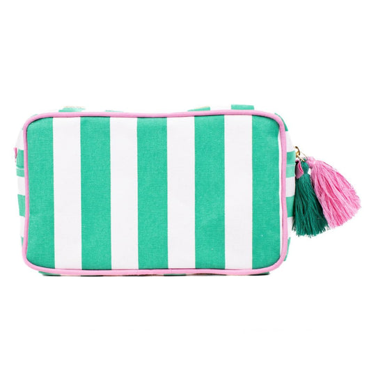 Megan White Emerald Cosmetic Bag