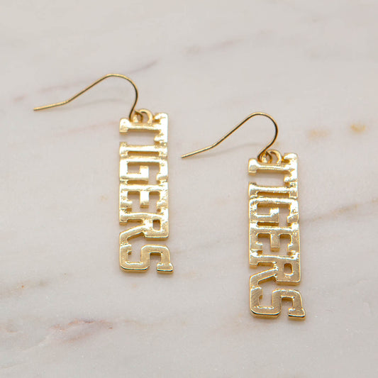 Tigers Varsity Gold Earrings