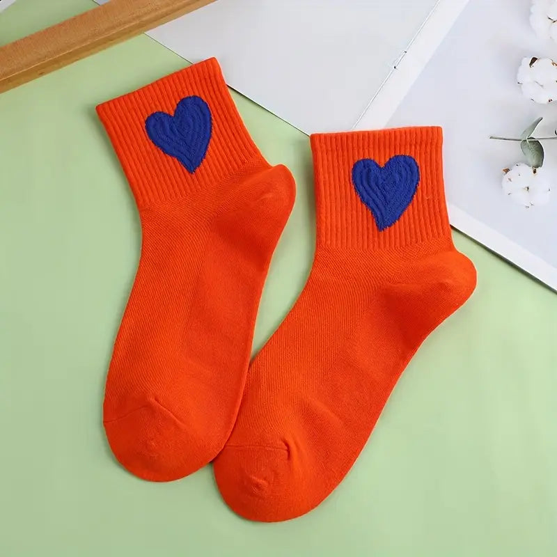 Heart to Heart Orange Socks