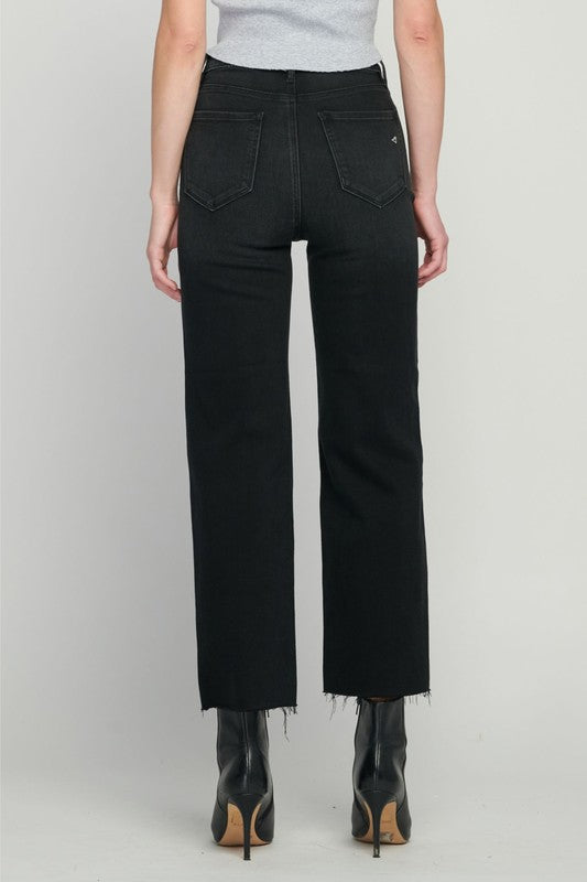 Tracey Black Wide Straight Denim