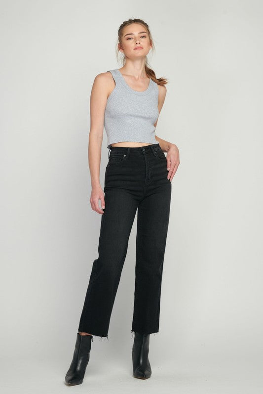 Tracey Black Wide Straight Denim