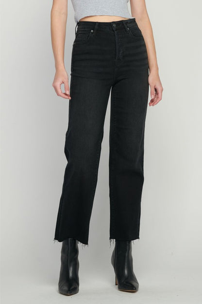 Tracey Black Wide Straight Denim