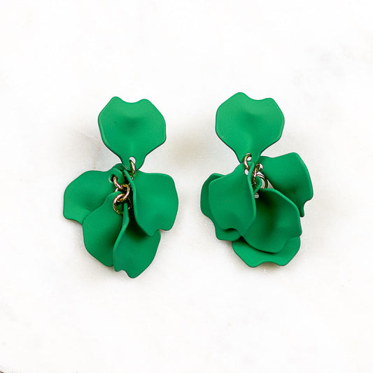 Aloha Flower Green Earrings