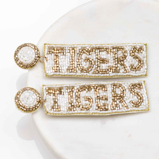 Beaded Tigers Earrings