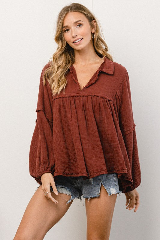 Never Without You Burgundy Top