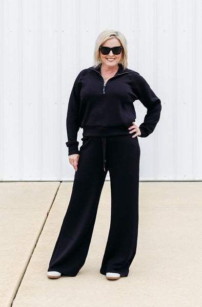 AirEssentials Very Black Wide Leg Pant – Ribbon Chix