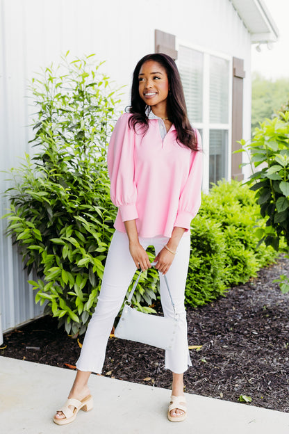 Awaiting Love Pink Top