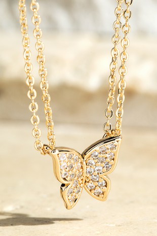 Chasing Butterflies Gold Necklace