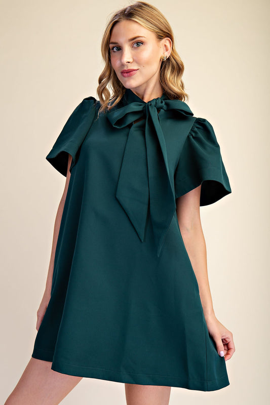 Festive Ribbon Green Dress