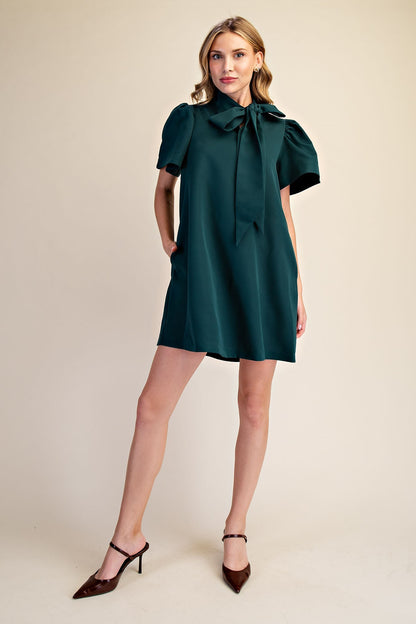 Festive Ribbon Green Dress