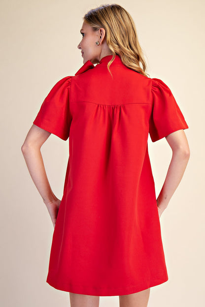 Festive Ribbon Red Dress