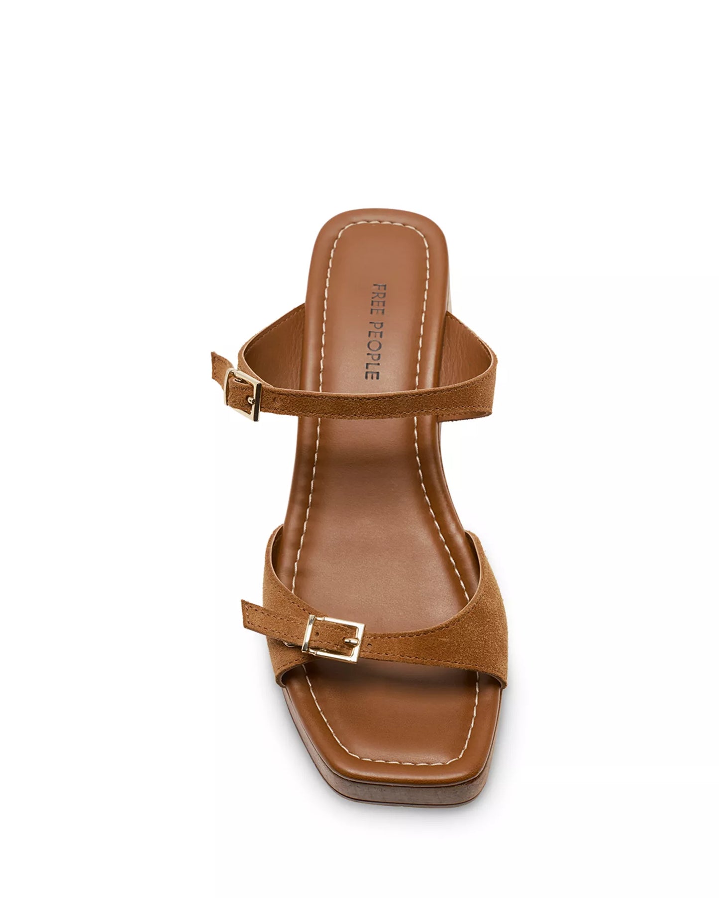 Beck Cognac Suede Buckle Clogs