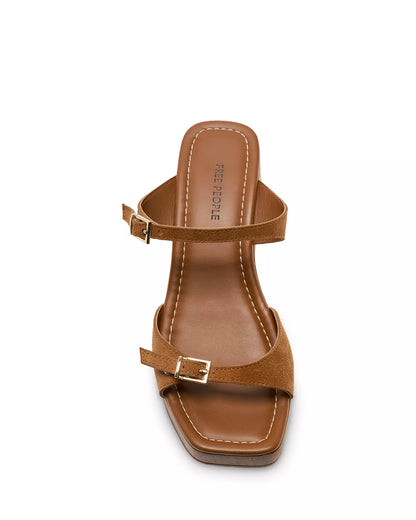 Beck Cognac Suede Buckle Clogs